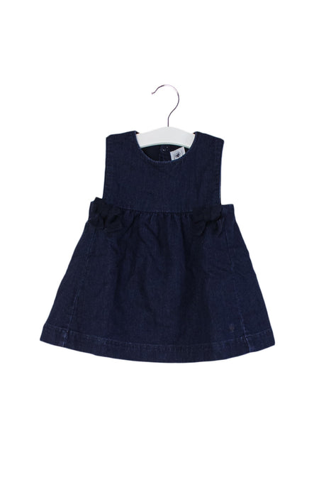 A Navy Sleeveless Dresses from Petit Bateau in size 3-6M for girl. (Back View)