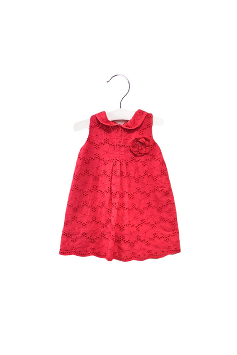 A Red Sleeveless Dresses from Monsoon in size 0-3M for girl. (Back View)