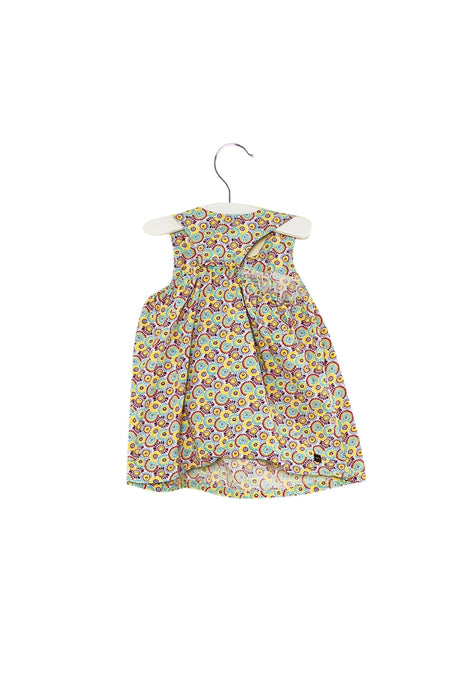 A Blue Sleeveless Dresses from Tea in size 6-12M for girl. (Back View)