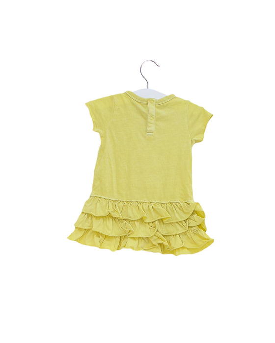 A Yellow Short Sleeve Dresses from Petit Bateau in size 3-6M for girl. (Front View)