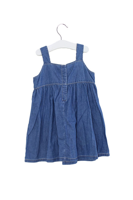 A Blue Sleeveless Dresses from Why and 1/2 in size 2T for girl. (Back View)