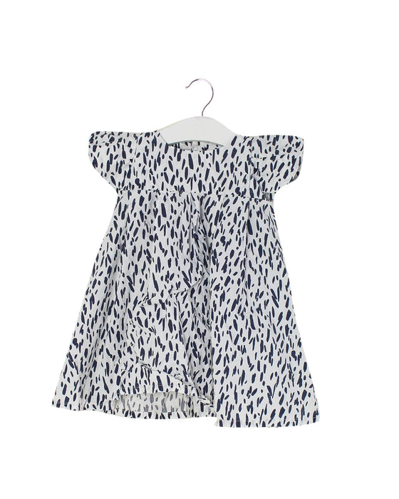 A White Short Sleeve Dresses from Macarons in size 3-6M for girl. (Front View)