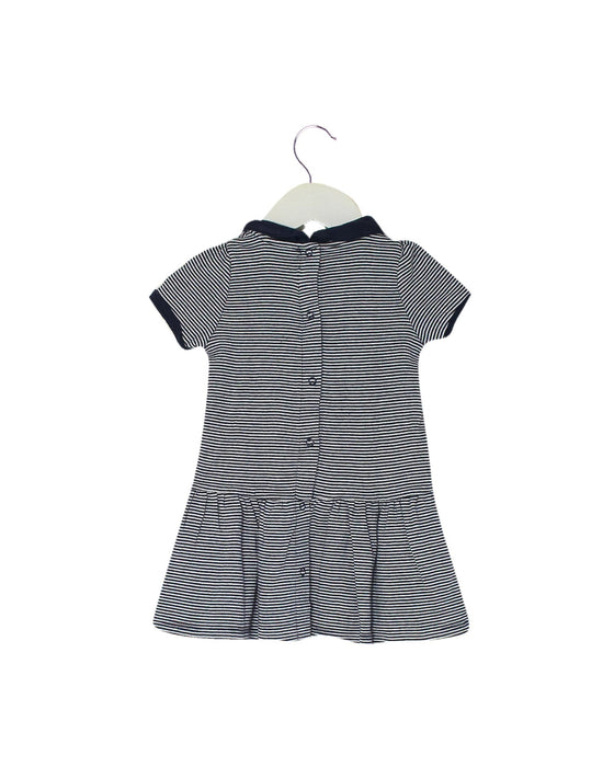 A Navy Short Sleeve Dresses from Petit Bateau in size 6-12M for girl. (Back View)