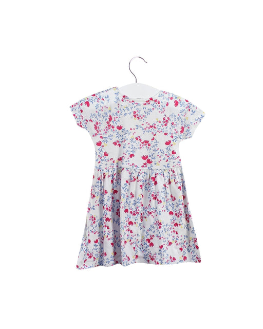 A White Short Sleeve Dresses from Petit Bateau in size 6-12M for girl. (Front View)