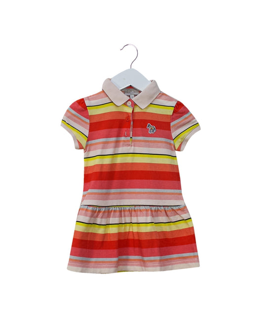 A Pink Short Sleeve Dresses from Paul Smith in size 2T for girl. (Front View)