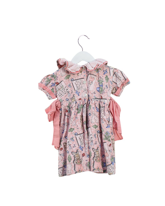 A Pink Short Sleeve Dresses from tic tac in size 2T for girl. (Back View)