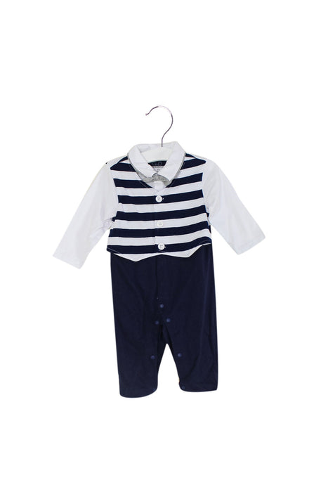 A Navy Long Sleeve Jumpsuits from Chickeeduck in size 6-12M for boy. (Back View)