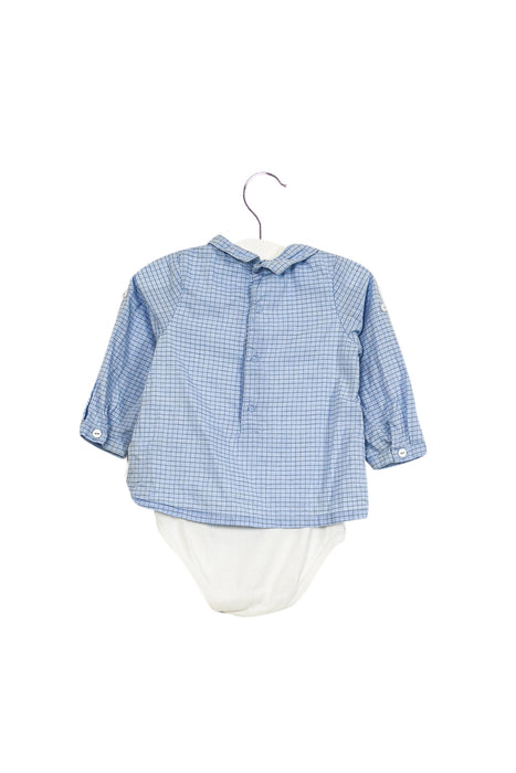 A Blue Long Sleeve Bodysuits from Cyrillus in size 6-12M for boy. (Back View)