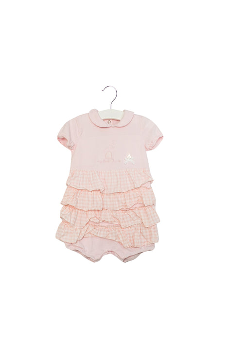 A Pink Short Sleeve Rompers from Chicco in size 6-12M for girl. (Back View)