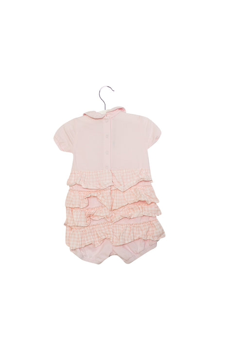 A Pink Short Sleeve Rompers from Chicco in size 6-12M for girl. (Front View)