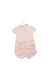 A Pink Short Sleeve Rompers from Chicco in size 6-12M for girl. (Front View)