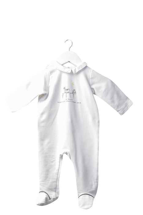A White Long Sleeve Jumpsuits from Jacadi in size 0-3M for girl. (Back View)