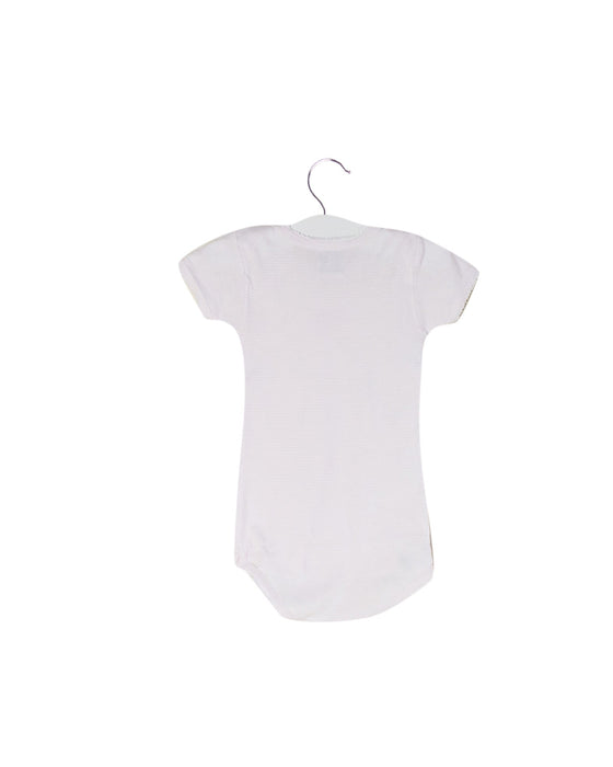 A Pink Short Sleeve Bodysuits from Petit Bateau in size 6-12M for girl. (Back View)