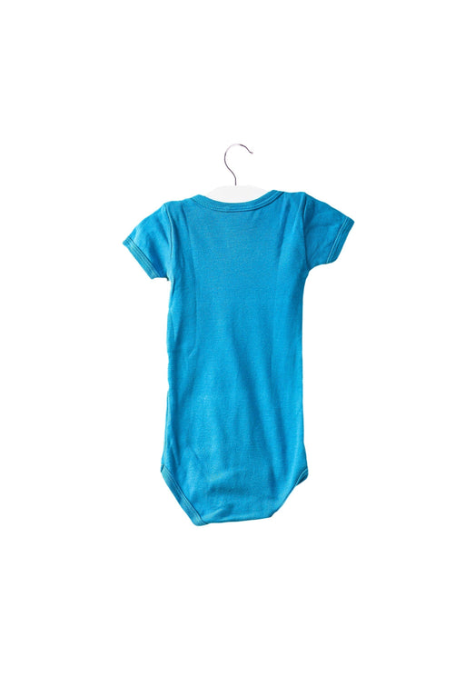A Green Short Sleeve Bodysuits from Petit Bateau in size 3-6M for neutral. (Front View)
