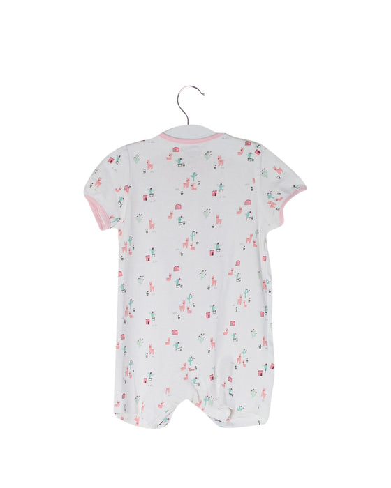 A White Short Sleeve Rompers from Mides in size 0-3M for girl. (Back View)