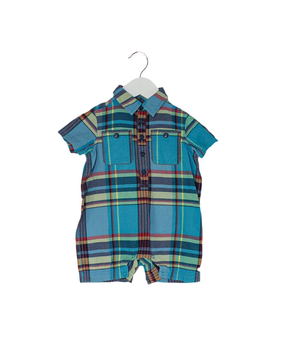 A Teal Short Sleeve Rompers from Tea in size 6-12M for boy. (Front View)