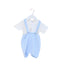 A Blue Short Sleeve Rompers from Mayoral in size 6-12M for boy. (Back View)