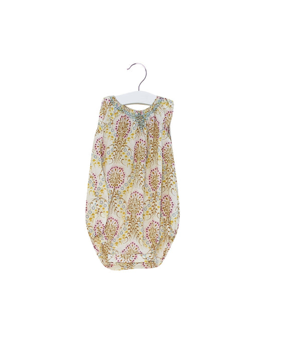 A Ivory Sleeveless Rompers from Bonpoint in size 3-6M for girl. (Front View)