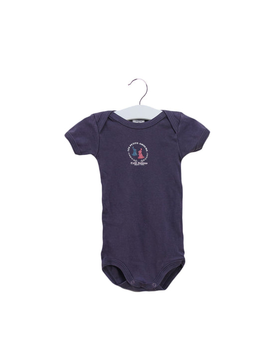 A Purple Short Sleeve Bodysuits from Petit Bateau in size 3-6M for girl. (Back View)