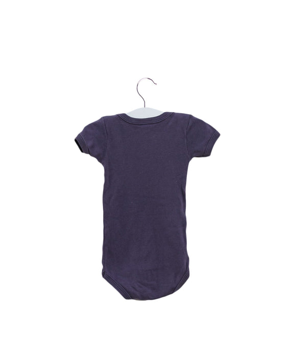 A Purple Short Sleeve Bodysuits from Petit Bateau in size 3-6M for girl. (Front View)
