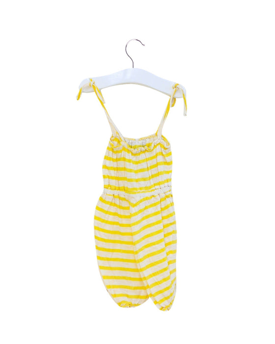 A Yellow Long Overalls from Nobodinoz in size 3-6M for girl. (Back View)