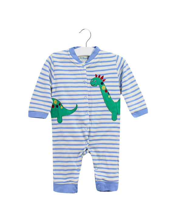 A Blue Long Sleeve Jumpsuits from Jojo Maman Bébé in size 0-3M for girl. (Back View)