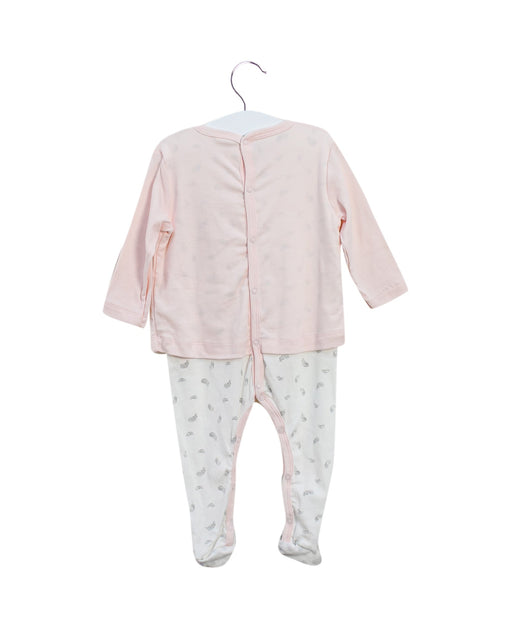 A Pink Long Sleeve Jumpsuits from Petit Bateau in size 6-12M for girl. (Front View)