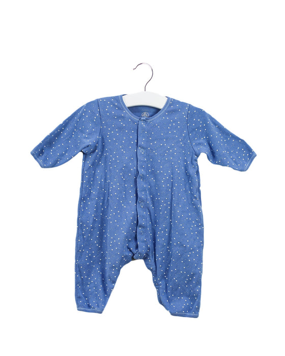 A Blue Long Sleeve Jumpsuits from Petit Bateau in size 0-3M for boy. (Back View)