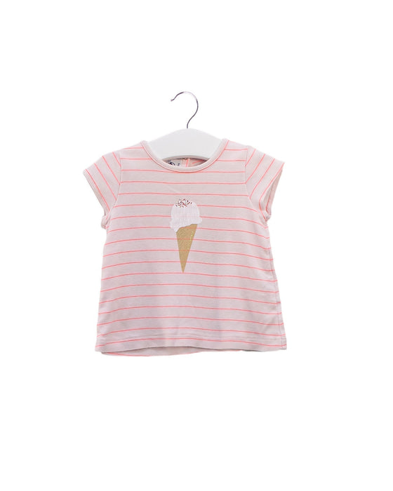 A Pink Short Sleeve T Shirts from Petit Bateau in size 3-6M for girl. (Back View)