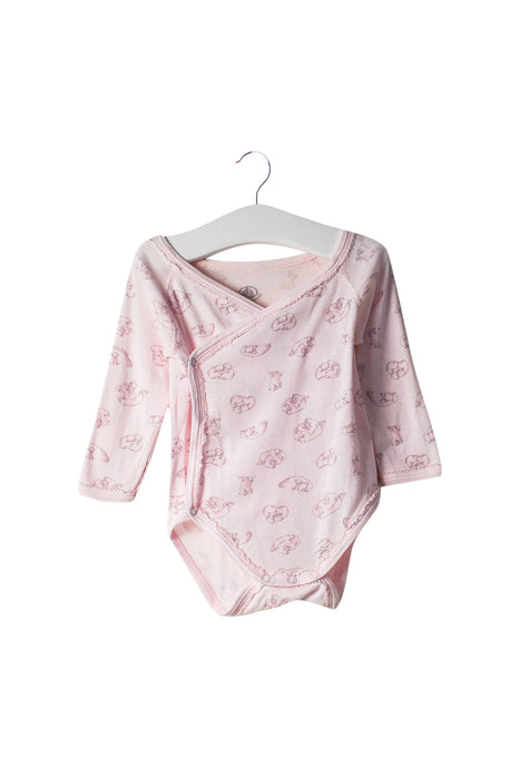 A Pink Long Sleeve Bodysuits from Petit Bateau in size 3-6M for girl. (Back View)