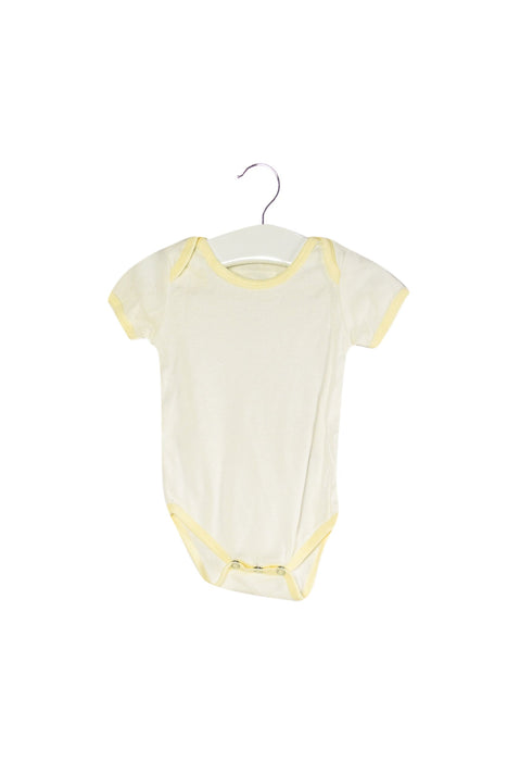 A White Short Sleeve Bodysuits from Babymio in size 3-6M for girl. (Front View)