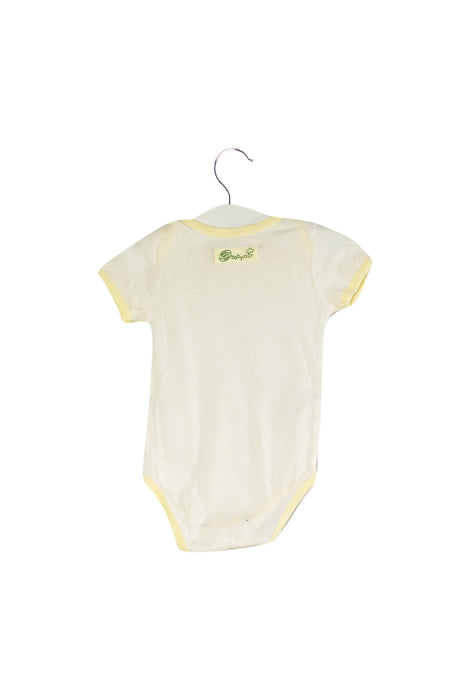 A White Short Sleeve Bodysuits from Babymio in size 3-6M for girl. (Back View)