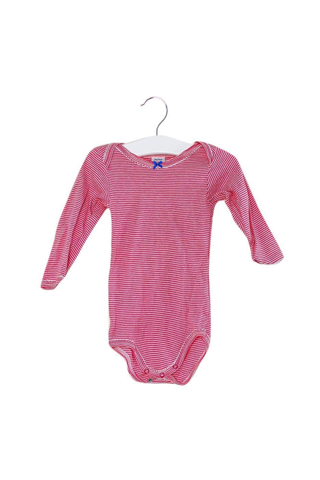 A Pink Long Sleeve Bodysuits from Petit Bateau in size 6-12M for girl. (Back View)
