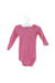 A Pink Long Sleeve Bodysuits from Petit Bateau in size 6-12M for girl. (Back View)