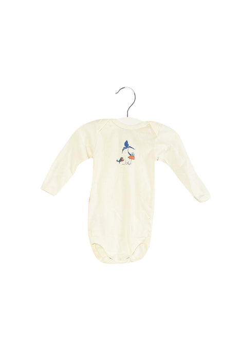 A White Long Sleeve Bodysuits from Petit Bateau in size 3-6M for girl. (Back View)