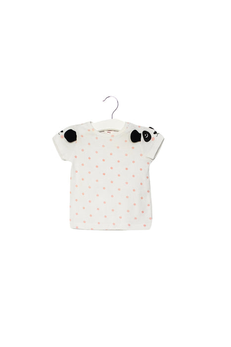 A White Short Sleeve T Shirts from Seed in size 0-3M for girl. (Front View)