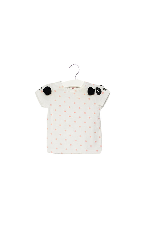 A White Short Sleeve T Shirts from Seed in size 0-3M for girl. (Front View)