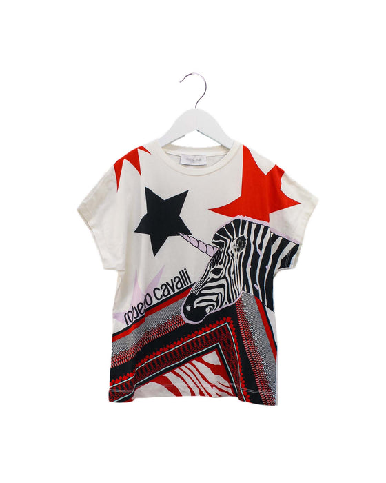 A White Short Sleeve T Shirts from Roberto Cavalli in size 9Y for girl. (Front View)