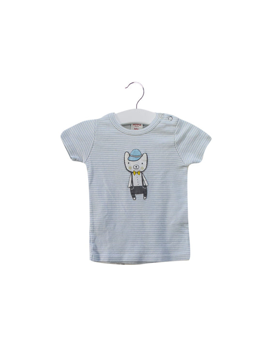 A Blue Short Sleeve T Shirts from Seed in size 3-6M for girl. (Back View)