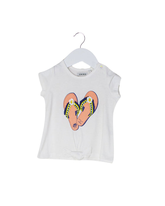A White Short Sleeve T Shirts from IKKS in size 3-6M for girl. (Front View)