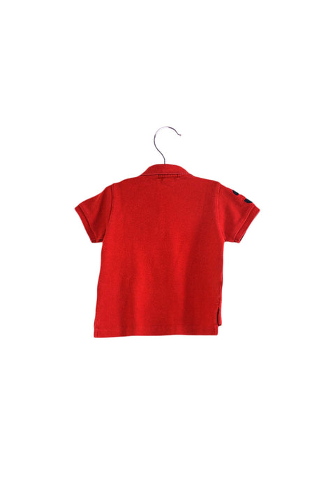 A Red Short Sleeve Polos from Polo Ralph Lauren in size 6-12M for boy. (Back View)