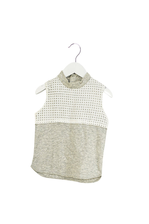 A Grey Sleeveless Tops from Gingersnaps in size 4T for girl. (Front View)