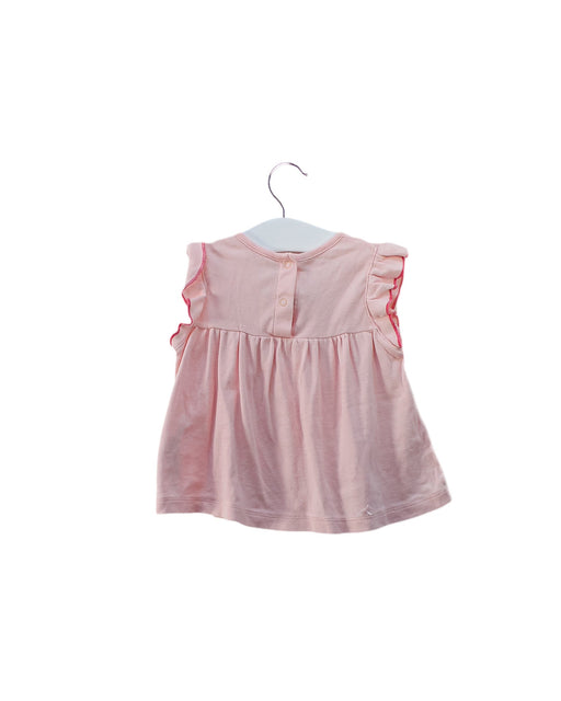 A Pink Sleeveless Tops from Petit Bateau in size 6-12M for girl. (Front View)