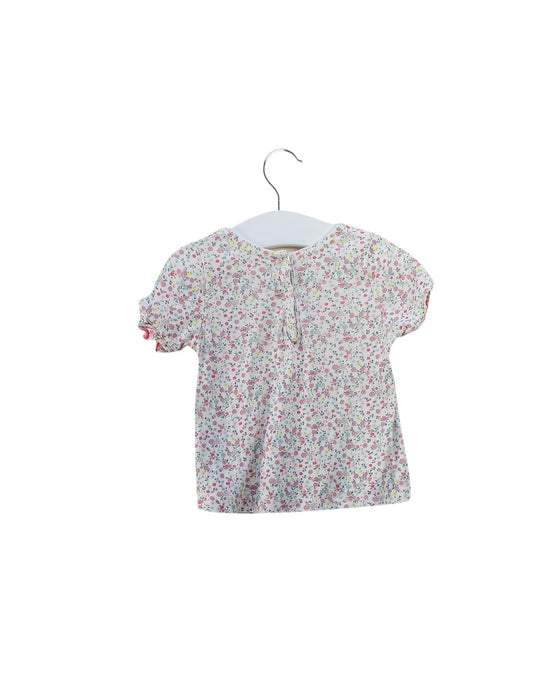 A Pink Sleeveless Tops from Petit Bateau in size 6-12M for girl. (Front View)