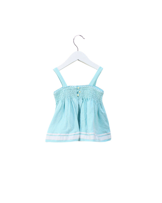 A Blue Sleeveless Tops from Ralph Lauren in size 6-12M for girl. (Front View)