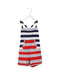 A Navy Overall Shorts from Tommy Hilfiger in size 3T for girl. (Front View)